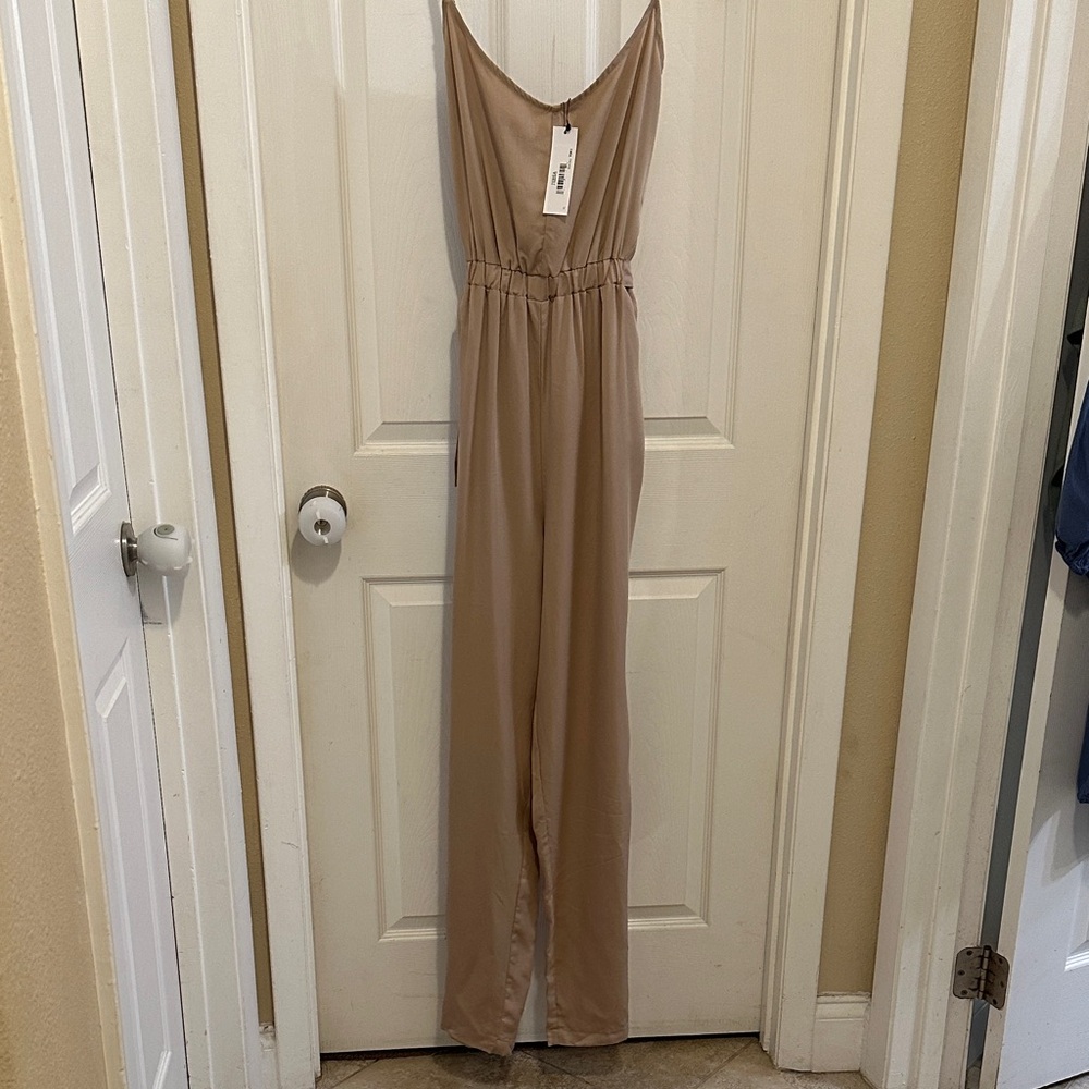 Elegant Tan Jumpsuit